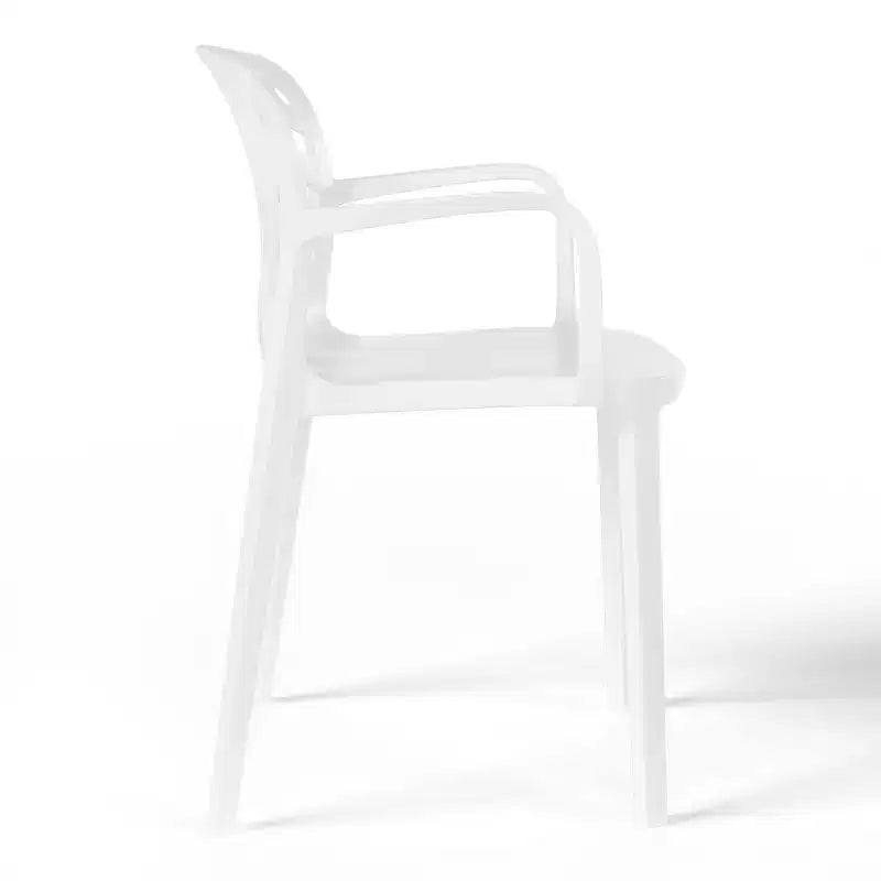 Ensemble de salle à manger d'extérieur WestinTrends Playa 5 pièces avec table carrée en résine et chaises de salle à manger de terrasse modernes empilables