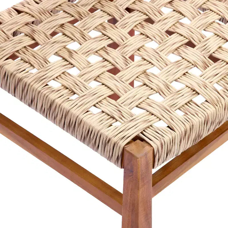 Christopher Knight Home Hailey - Ensemble de 7 chaises de salle à manger d'extérieur en acacia et osier de style campagnard avec table à lattes