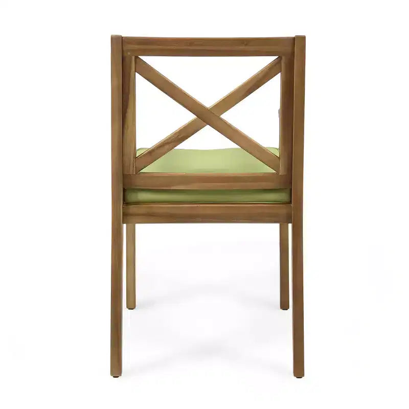 Christopher Knight Home Perla Ensemble de salle à manger d'extérieur rustique 7 pièces en bois d'acacia avec coussins