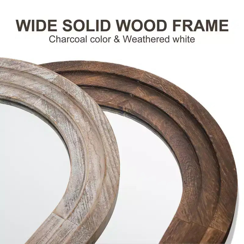 PexFix, miroir classique en bois massif, 31 po (L) x 71 po (H), encadrement arqué, brun