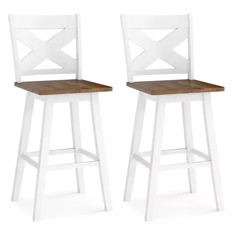 Tabourets de bar pivotants Costway 29" (lot de 4) avec dossier, grand siège et repose-pieds pour îlot de cuisine