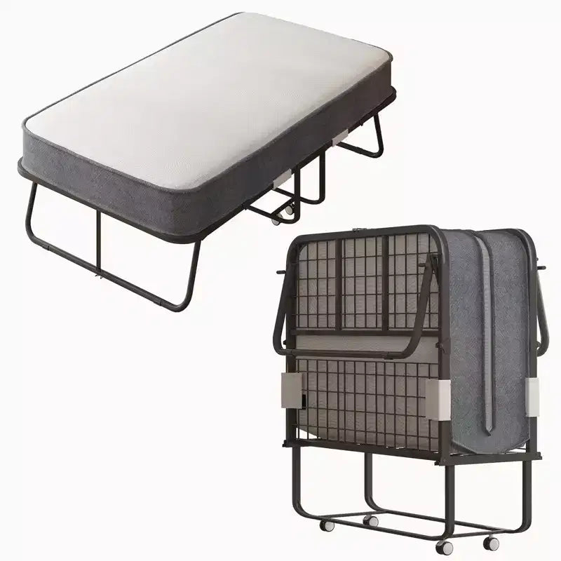 Mjkone Letto Pieghevole con Materasso, Lettino Portatile per Ospiti da Campeggio, Lettino Pieghevole Imbottito Morbido