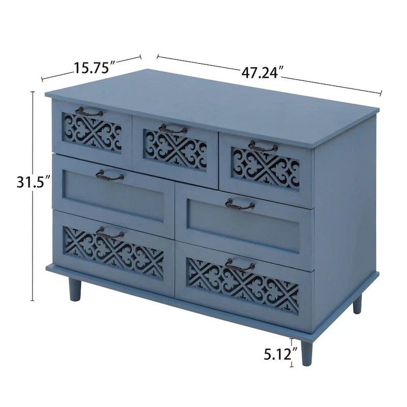 Commode 7 tiroirs Meuble américain Convient pour la chambre à coucher - S/O