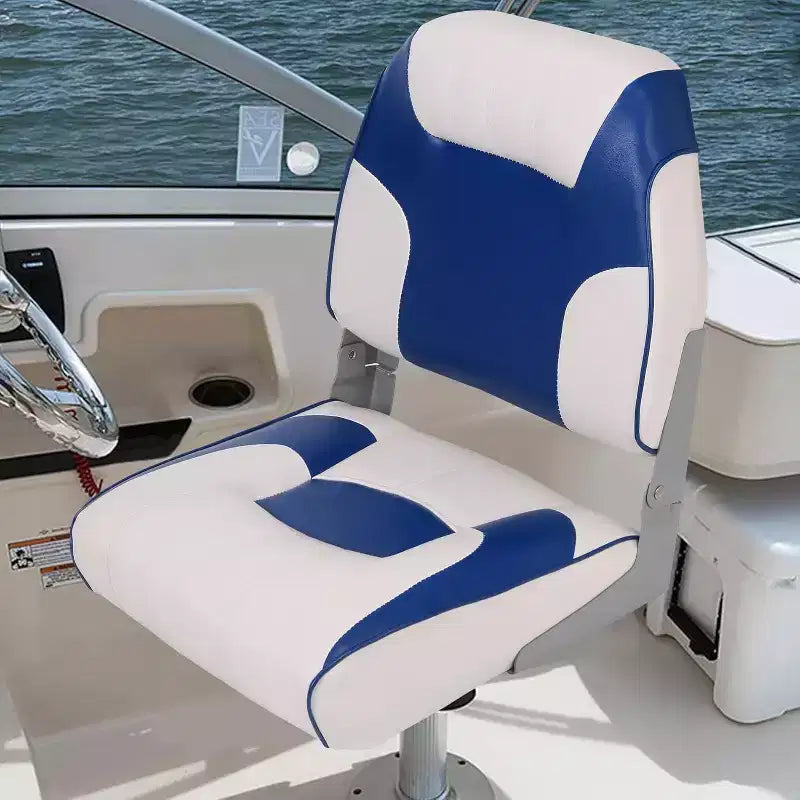 Sedili pieghevoli per barca con schienale basso, confezione da 2 - Sedia per barca con cuscino elastico spesso 19x16,5, sedie da pesca impermeabili per Bass Tracker per barche turistiche