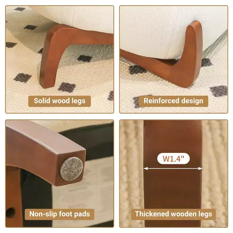 Moderna sedia imbottita graziosa, comoda poltrona senza braccioli per salotto, camera da letto, appartamento o balcone - Panipeachy