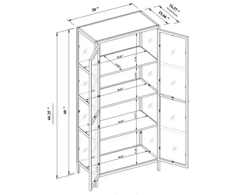 Vetrinetta in vetro Crystal Cove da 60 nero - Threshold™ disegnata con Studio McGee