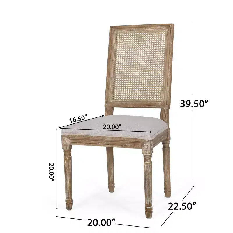 Lot de 6 chaises de salle à manger Regina en bois et cannage de style campagne française - Christopher Knight Home