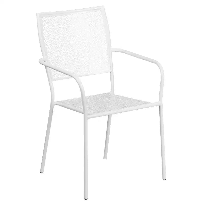 Ensemble de table de patio et de jardin carrée en métal de qualité commerciale Emma et Oliver de 28 po avec 2 chaises à dossier carré