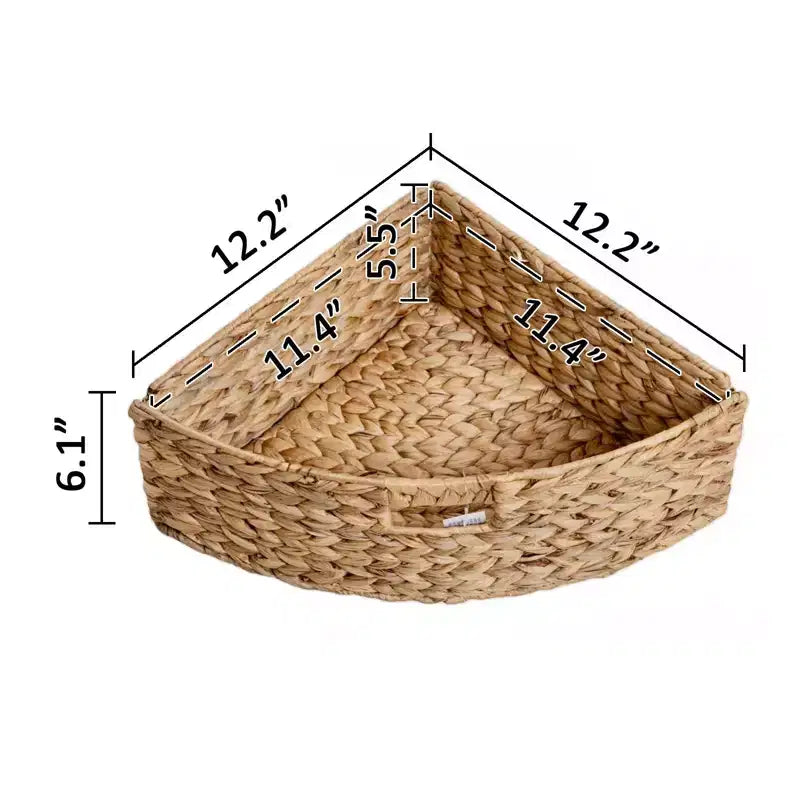 Tavolino angolare eHemco Hampton Meadows a 4 ripiani con fianchi a X e 4 cesti in vimini