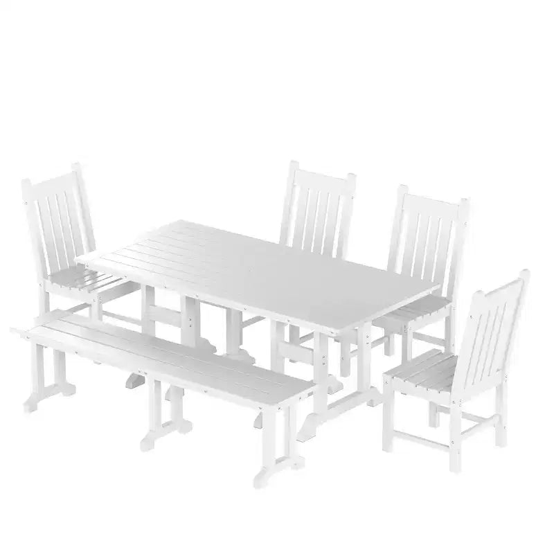 WestinTrends Set da pranzo da esterno a 6 pezzi con tavolo e panca
