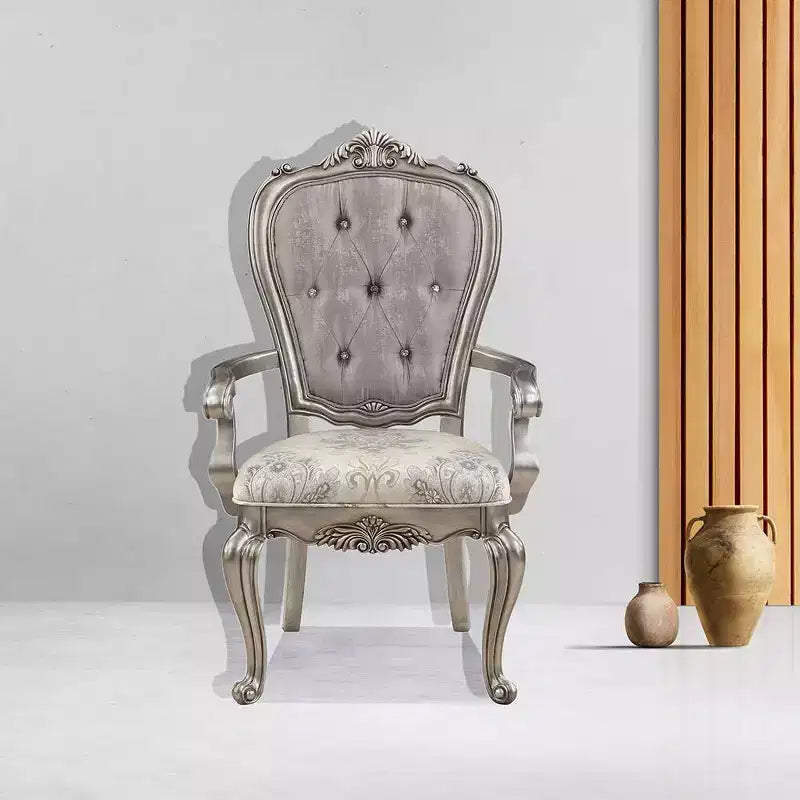 23.25 Chaise de salle à manger Ariadne en velours et finition platine antique - Acme Furniture