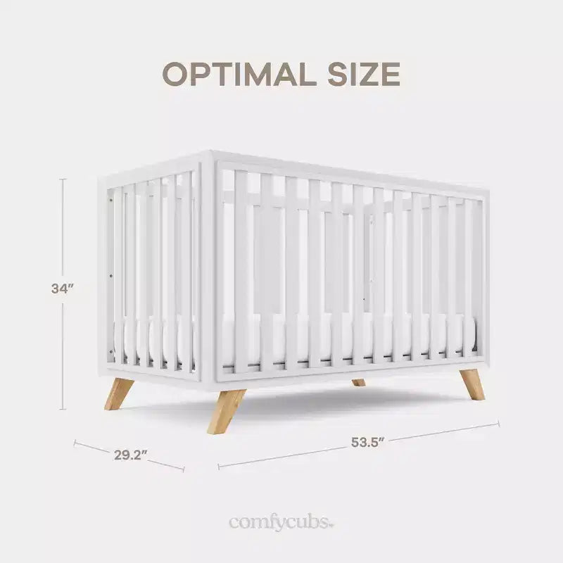 Lit de bébé Comfy Cubs pour 0 à 3 ans - Hauteur de matelas réglable - Capacité de 36 kg pour chambre d'enfant