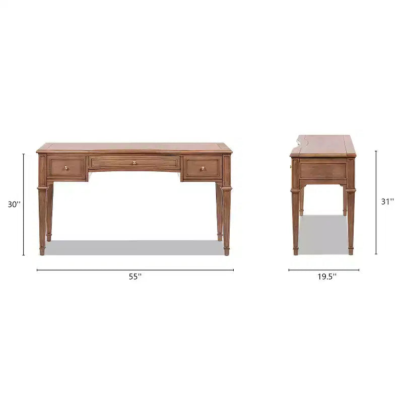 Scrivania direzionale in legno a 3 cassetti Dauphin 55 di Jennifer Taylor Home