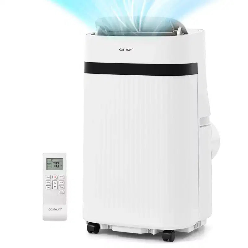 Costway Climatiseur portable 12000 BTU avec ventilateur et déshumidificateur, mode veille, minuterie 24h