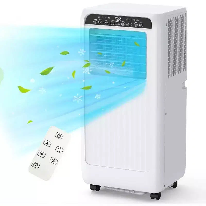 Condizionatore Portatile Ultra Silenzioso da 8000 BTU, 3-in-1 con Deumidificatore e Ventilatore, Timer 24H, Kit Finestra e Telecomando per ambienti fino a 32,5 m²