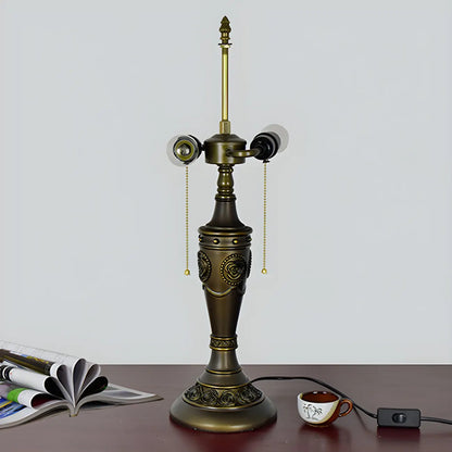 Lampada da tavolo HomeyFad a 2 luci, vintage, con cupola in vetro inossidabile
