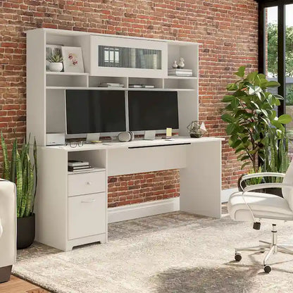 Scrivania per computer da 72" con libreria e cassetti di