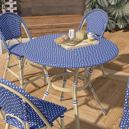 Ensemble de salle à manger d'extérieur à hauteur de comptoir 5 pièces Franco - miBasics : Tabourets de bar et table d'extérieur en aluminium, résistants à l'eau