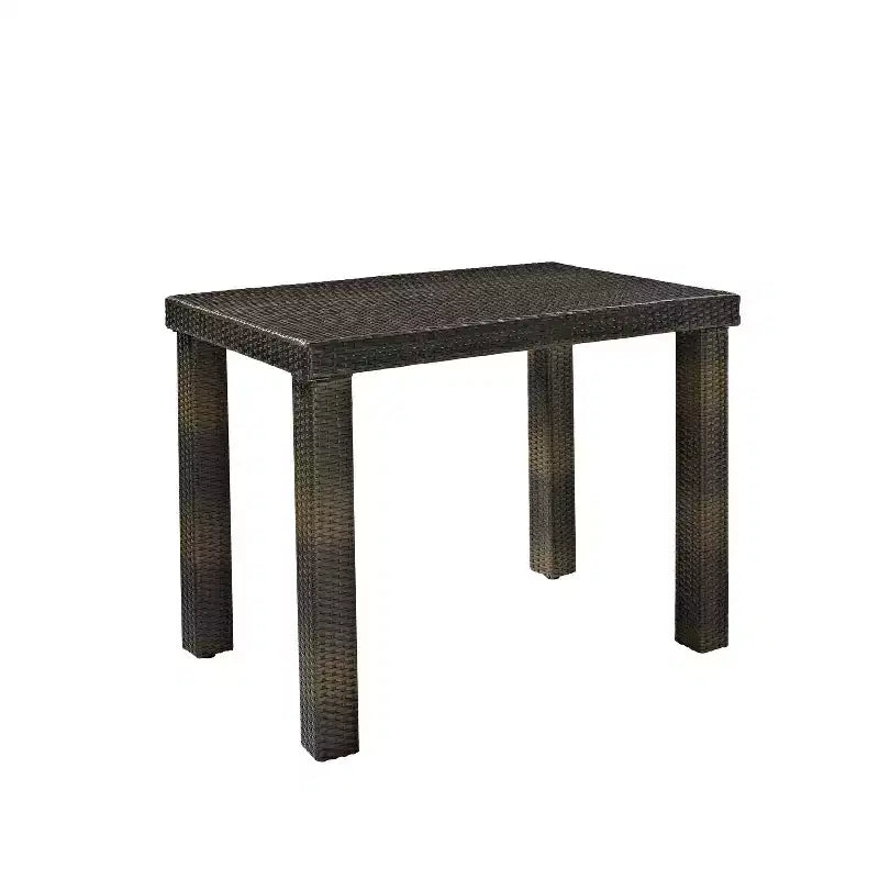 Set da pranzo Palm Harbor a 5 pezzi in vimini da esterno altezza bancone - Marrone - Crosley: Telaio in acciaio, resistente ai raggi UV, senza cuscini