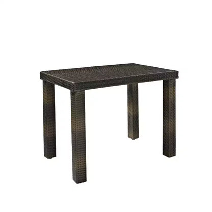 Set da pranzo Palm Harbor a 5 pezzi in vimini da esterno altezza bancone - Marrone - Crosley: Telaio in acciaio, resistente ai raggi UV, senza cuscini
