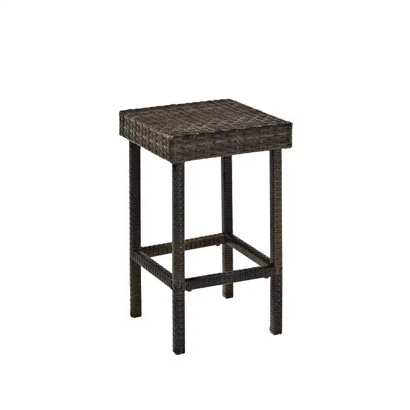 Set da pranzo Palm Harbor a 5 pezzi in vimini da esterno altezza bancone - Marrone - Crosley: Telaio in acciaio, resistente ai raggi UV, senza cuscini