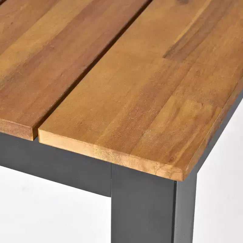 Ensemble de salle à manger extérieur 7 pièces en osier Bleckley - Marron clair/Beige/Teck - Christopher Knight Home : Mobilier de patio en rotin avec plateau de table en acacia