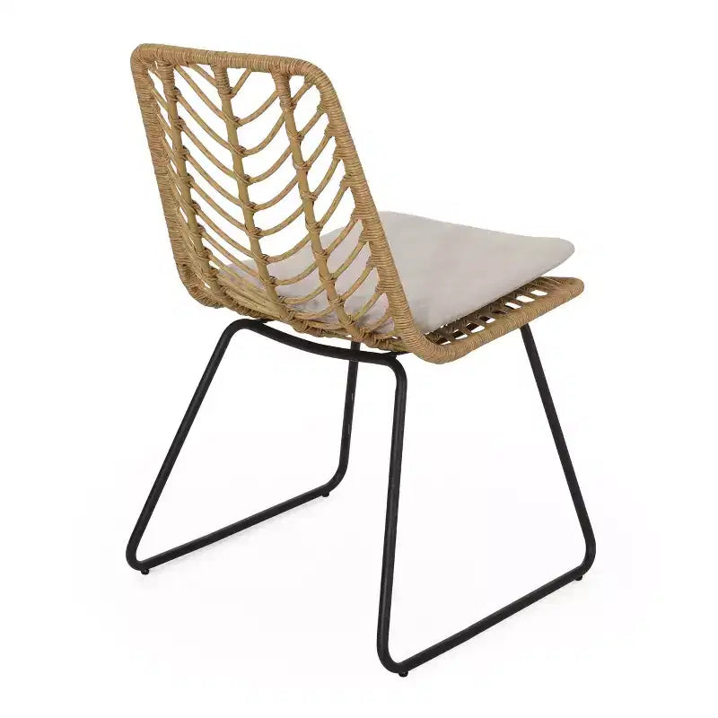 Ensemble de salle à manger extérieur 7 pièces en osier Bleckley - Marron clair/Beige/Teck - Christopher Knight Home : Mobilier de patio en rotin avec plateau de table en acacia