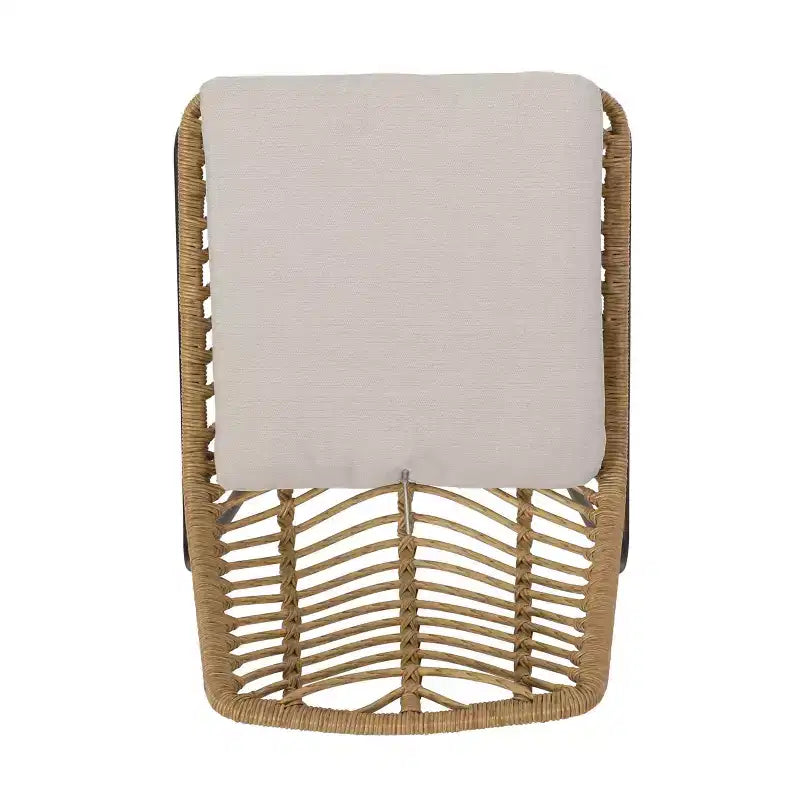 Ensemble de salle à manger extérieur 7 pièces en osier Bleckley - Marron clair/Beige/Teck - Christopher Knight Home : Mobilier de patio en rotin avec plateau de table en acacia
