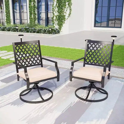 Set da pranzo da 5 pezzi con tavolo da 94 cm e 4 sedie girevoli con braccioli - Captiva Designs