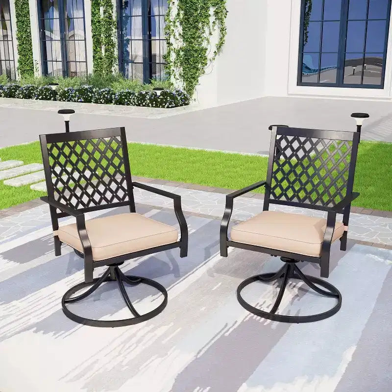 Set da pranzo da esterni 7 pezzi con tavolo da 94 cm e poltrone girevoli - Captiva Designs