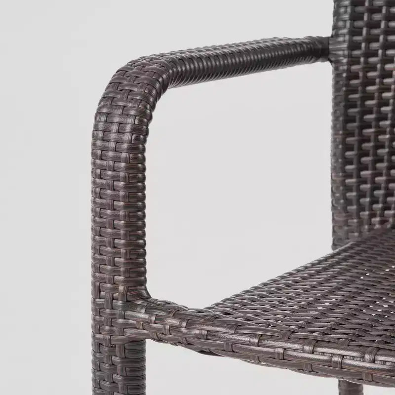 Set da pranzo Newcastle 7 pezzi in legno e vimini: struttura in alluminio, resistente alle intemperie - Christopher Knight Home