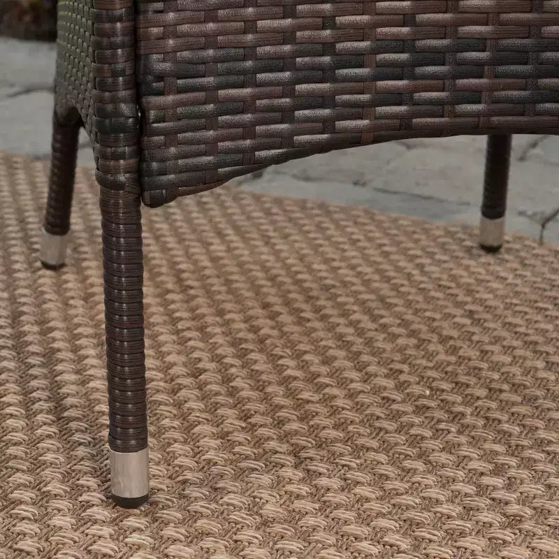 Set da pranzo 6 pezzi Montgomery in acacia e vimini - Teak/Marrone - Christopher Knight Home: Posti a sedere per esterni, ferramenta in acciaio galvanizzato
