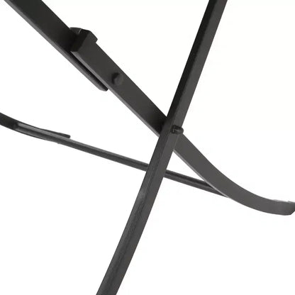 Set da pranzo Rai in vimini da 5 pezzi: marrone, per patio, resistente alle intemperie, struttura in ferro battuto, sedie impilabili, tavolo circolare