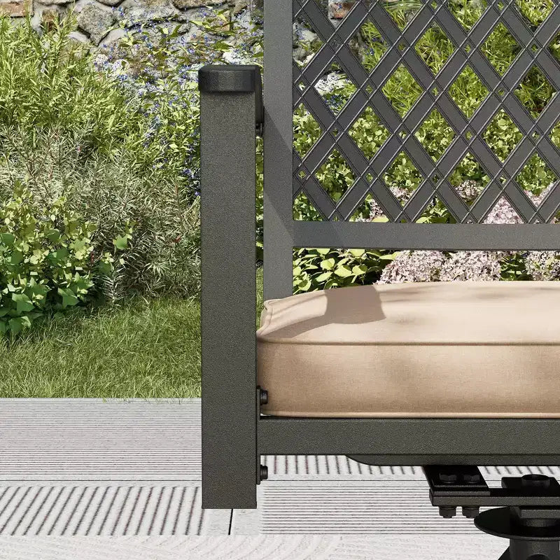 Ensemble de patio 7 pièces avec table de 94 cm et chaises pivotantes à dossier en losange – Captiva Designs