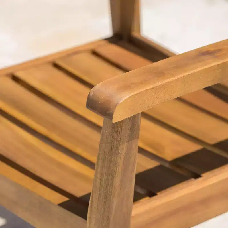 Stamford Set da Pranzo Rotondo da 5 Pezzi in Legno di Acacia Teak: Resistente agli Agenti Atmosferici, 4 Sedie - Christopher Knight Home