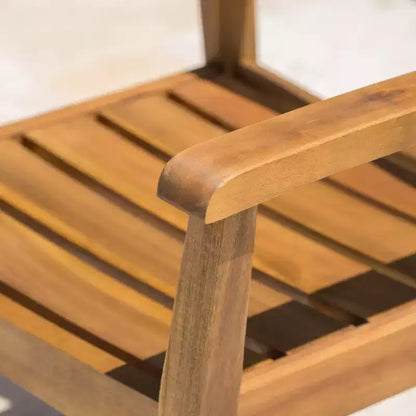 Stamford Set da Pranzo Rotondo da 5 Pezzi in Legno di Acacia Teak: Resistente agli Agenti Atmosferici, 4 Sedie - Christopher Knight Home