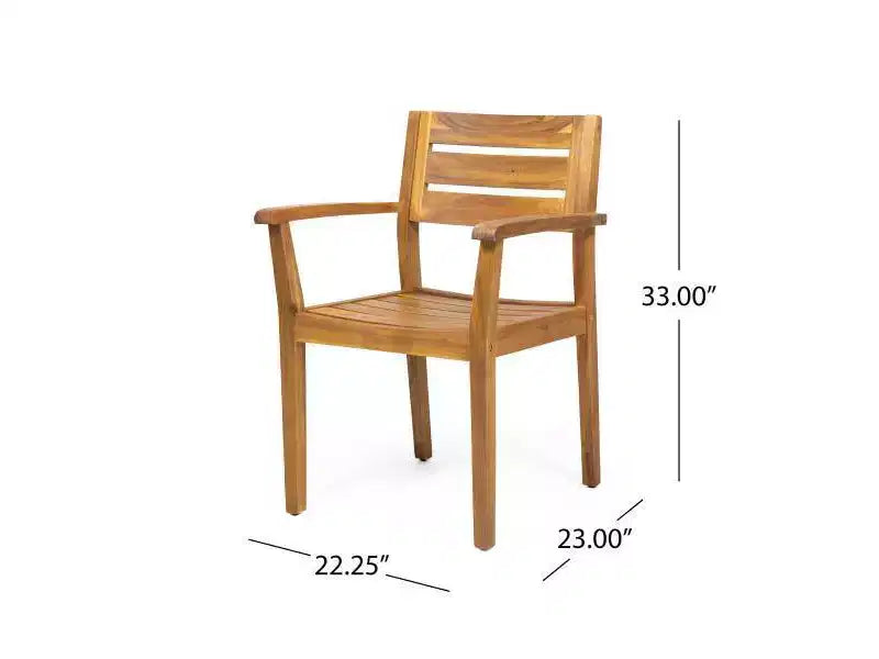 Stamford Set da Pranzo Rotondo da 5 Pezzi in Legno di Acacia Teak: Resistente agli Agenti Atmosferici, 4 Sedie - Christopher Knight Home