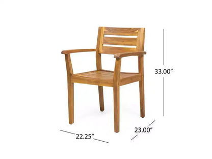 Stamford Set da Pranzo Rotondo da 5 Pezzi in Legno di Acacia Teak: Resistente agli Agenti Atmosferici, 4 Sedie - Christopher Knight Home