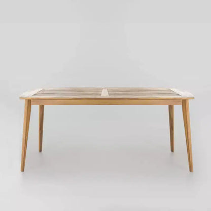 Ensemble de salle à manger Llando 7 pièces en bois d'acacia – Teck/Bleu – Christopher Knight Home : Résistant aux intempéries avec coussins en polyester