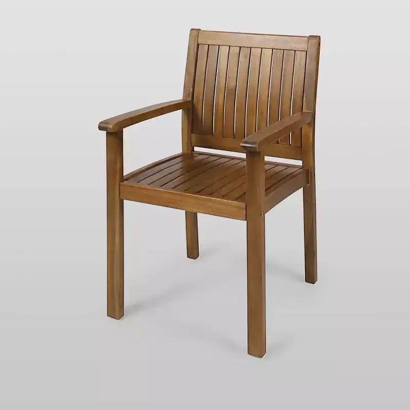 Set da pranzo Karen 5 pezzi in acacia - Teak - Christopher Knight Home: resistente agli agenti atmosferici, tavolo circolare, 4 sedie con braccioli