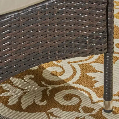 Set da pranzo da esterni espandibile 7 pezzi Nadia in legno e vimini - Naturale/Marrone/Beige - Christopher Knight Home: include 6 sedie, cuscini rimovibili