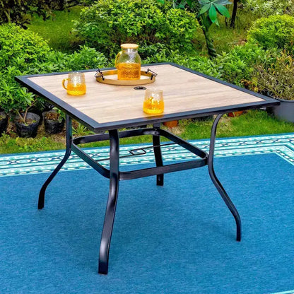 Table et chaises en métal 5 pièces pour patio avec motif en losanges - Captiva Designs