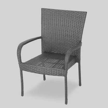 Set da pranzo Mayhill 7 pezzi in legno di acacia e vimini: resistente alle intemperie, 6 sedie a braccioli - Christopher Knight Home