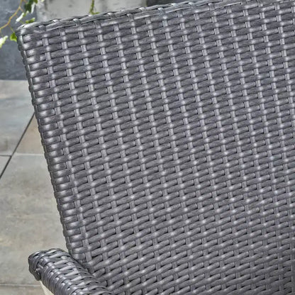 Davenport Set Da Pranzo Espandibile 9 Pezzi in Legno e Vimini Grigio Scuro/Grigio - Christopher Knight Home