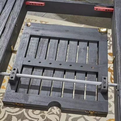 Davenport Set Da Pranzo Espandibile 9 Pezzi in Legno e Vimini Grigio Scuro/Grigio - Christopher Knight Home