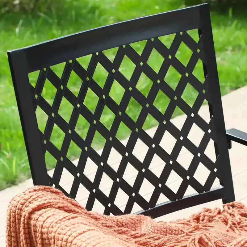 Set da giardino 5 pezzi con tavolo effetto legno e sedie in metallo - Captiva Designs