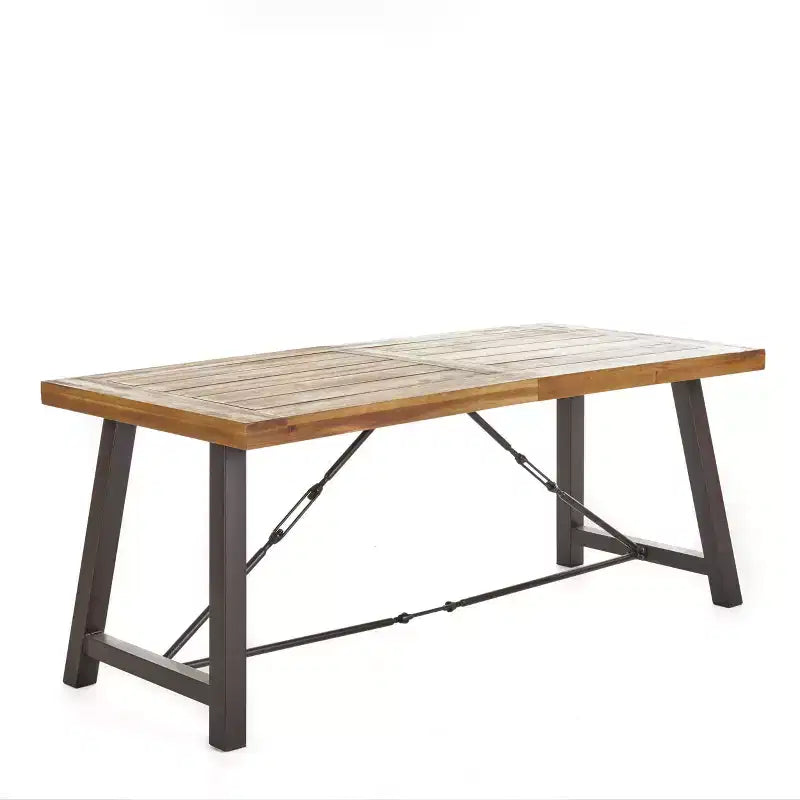 Ensemble de salle à manger 7 pièces en bois et osier Spencer - Marron - Christopher Knight Home : Résistant aux intempéries, cadre en aluminium