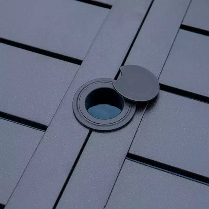 Tavolo rettangolare da esterno 7 pz e 6 sedie con design quadrato - Nero - Captiva Designs