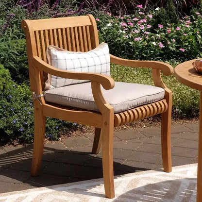 Ensemble de salle à manger d'extérieur 5 pièces en bois de teck Sonoma Lane Rockport avec coussins beiges