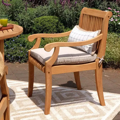 Ensemble de salle à manger d'extérieur 5 pièces en bois de teck Sonoma Lane Rockport avec coussins beiges